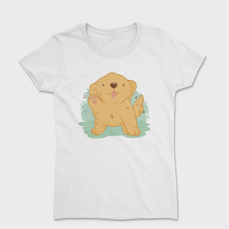 Kawaii Golden Retriever Dog, Tricou Femei