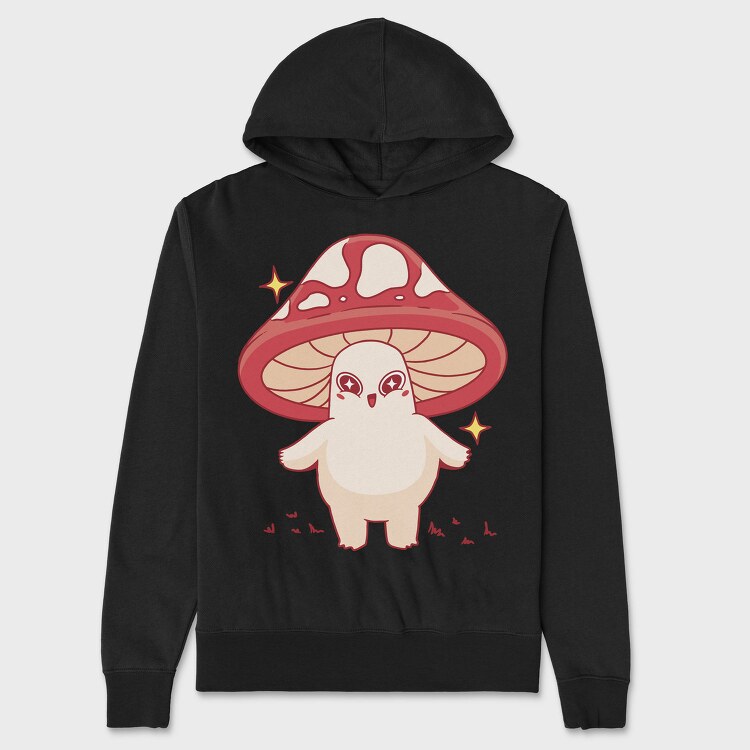 Kawaii Mushroom Character, Hanorac Oversize Barbati (Unisex)