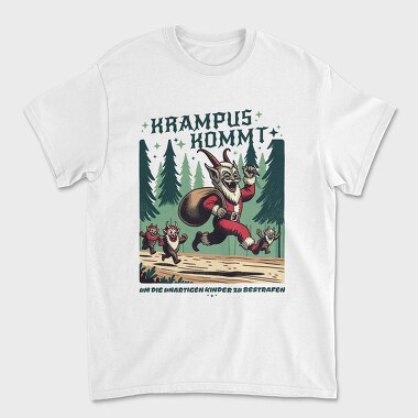 Krampus Comes Retro Comic, Tricou Barbati (Unisex)