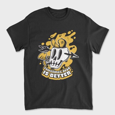 Halloween Skull Retro Cartoon Dead Is Better, Tricou Barbati (Unisex)