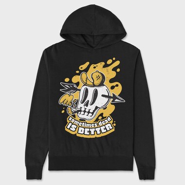 Halloween Skull Retro Cartoon Dead Is Better, Hanorac Oversize Barbati (Unisex)