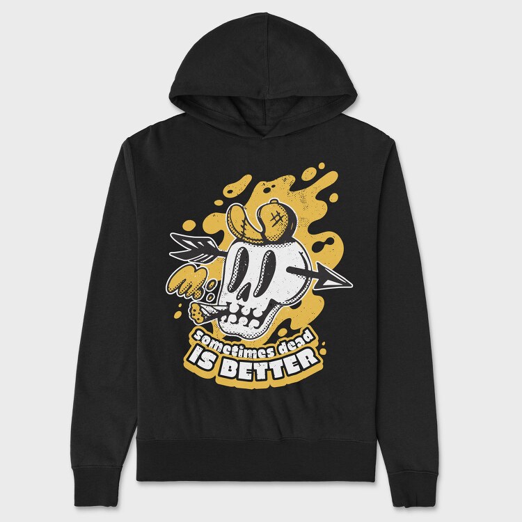 Halloween Skull Retro Cartoon Dead Is Better, Hanorac Oversize Barbati (Unisex)