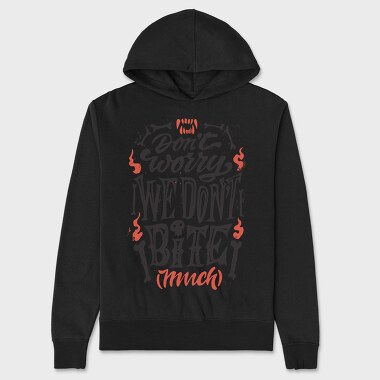 Halloween Vampire Quote We Don'T Bite Much, Hanorac Oversize Barbati (Unisex)