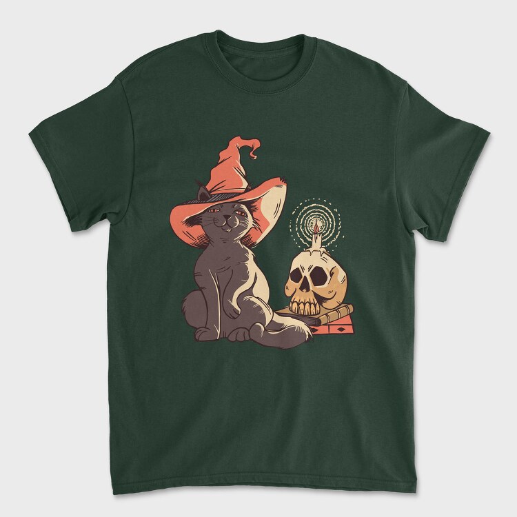Halloween Witch Cat, Tricou Barbati (Unisex)