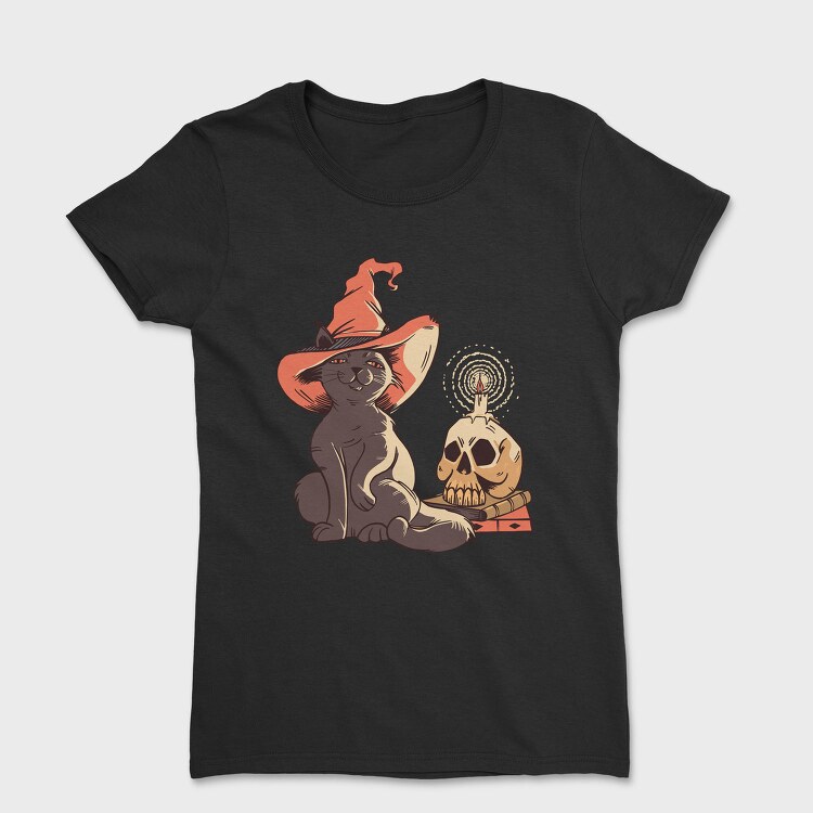Halloween Witch Cat, Tricou Femei