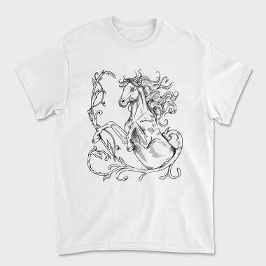 Hand Drawn Antique Horse Animal, Tricou Barbati (Unisex)