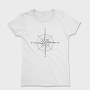 Hand Drawn Compass Rose Illustration, Tricou Femei
