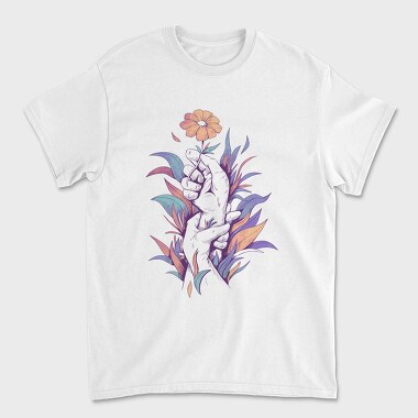 Hands Holding A Flower Plants, Tricou Barbati (Unisex)