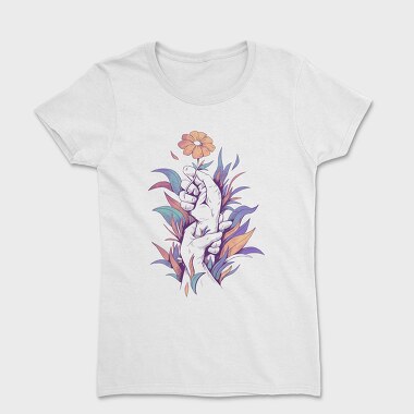 Hands Holding A Flower Plants, Tricou Femei