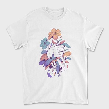 Hands Holding Flowers And Leaves Plants 03, Tricou Barbati (Unisex)