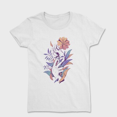 Hands Holding Leaves And Flowers Plants 08, Tricou Femei