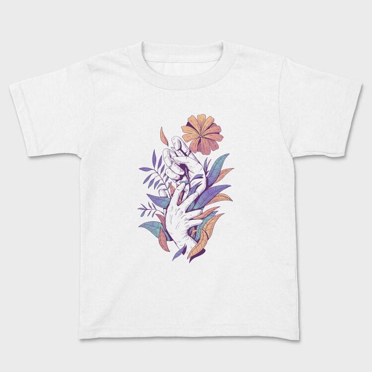 Hands Holding Leaves And Flowers Plants 08, Tricou Copii