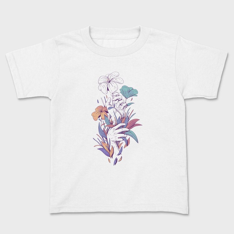 Hands With Flowers And Leaves Plants, Tricou Copii