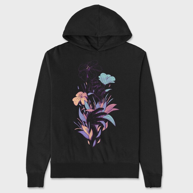 Hands With Flowers And Leaves Plants, Hanorac Oversize Barbati (Unisex)