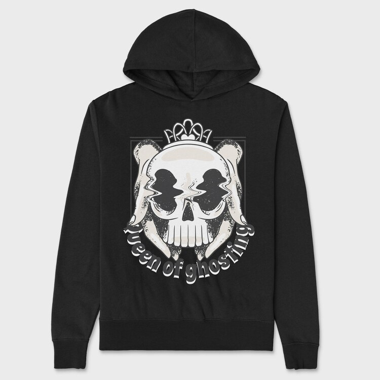 Hands With Skull Queen Of Ghosting Anti Valentines, Hanorac Oversize Barbati (Unisex)