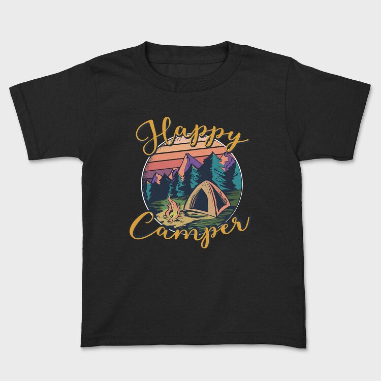 Happy Camper Lettering Only Request, Tricou Copii