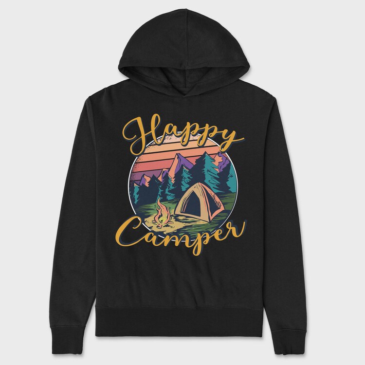 Happy Camper Lettering Only Request, Hanorac Oversize Barbati (Unisex)