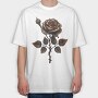 Steampunk Rose Bud, Tricou Oversize Barbati (Unisex)