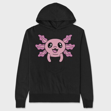 Happy Pocket Axolotl Animal, Hanorac Oversize Barbati (Unisex)