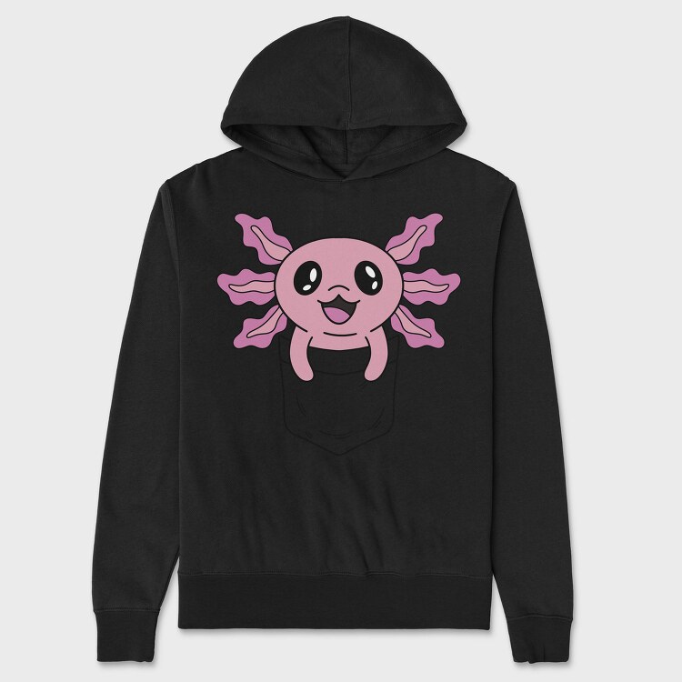 Happy Pocket Axolotl Animal, Hanorac Oversize Barbati (Unisex)