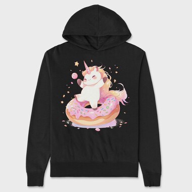 Happy Unicorn Donut, Hanorac Oversize Barbati (Unisex)