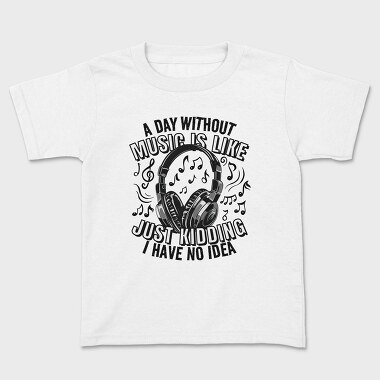 Headphones And Music Day Without, Tricou Copii