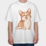 Corgi Smile, Tricou Oversize Barbati (Unisex)