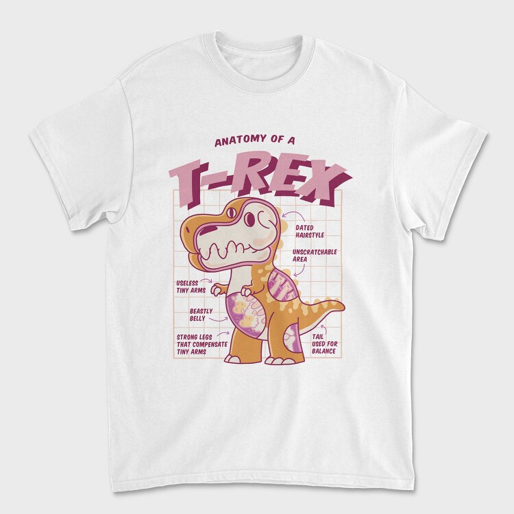 T Rex Anatomy Funny, Tricou Barbati (Unisex)