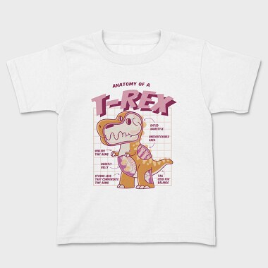T Rex Anatomy Funny, Tricou Copii