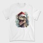 T Rex Wearing A Santa Hat Dinosaur Xmas, Tricou Barbati (Unisex)