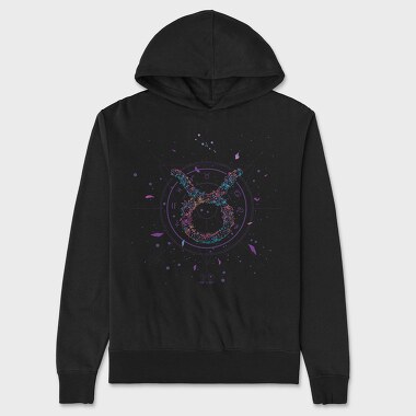 Taurus Floral Zodiac Sign, Hanorac Oversize Barbati (Unisex)