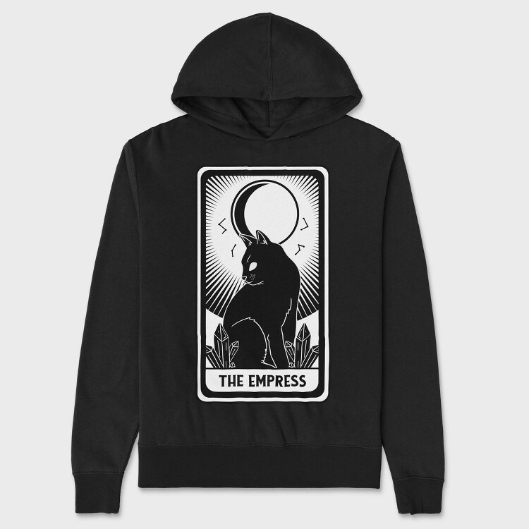 The Empress Tarot Card Cat, Hanorac Oversize Barbati (Unisex)