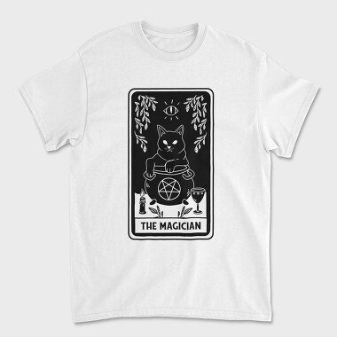The Magician Tarot Card Cat, Tricou Barbati (Unisex)