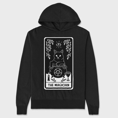 The Magician Tarot Card Cat, Hanorac Oversize Barbati (Unisex)