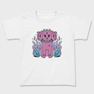 Three Headed Dog Pastel Goth Pink, Tricou Copii