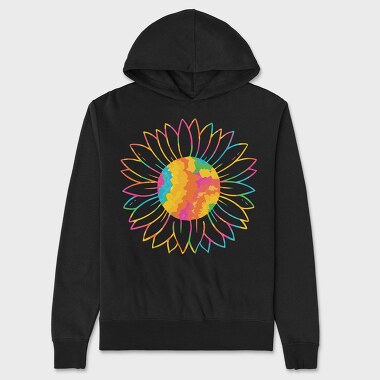 Tie Dye Sunflower, Hanorac Oversize Barbati (Unisex)