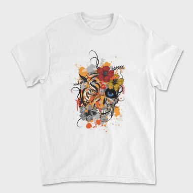 Tiger And Skull Abstract 001, Tricou Barbati (Unisex)