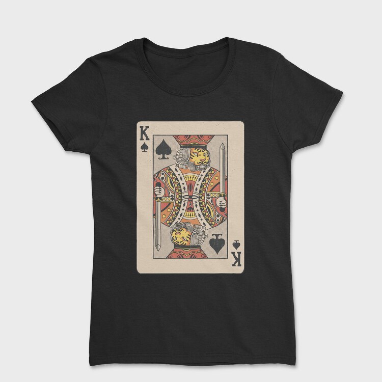 Tiger King Of Spades Card, Tricou Femei