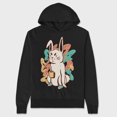Tired Rabbit Bad Mood Bunny, Hanorac Oversize Barbati (Unisex)