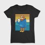Tired Sloth Drinking Coffee Lazy Retro Sunset, Tricou Femei