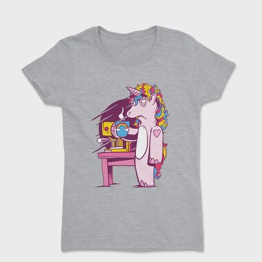 Tired Unicorn With Coffee, Tricou Femei