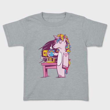 Tired Unicorn With Coffee, Tricou Copii