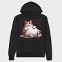Lazy Cat Quote Eat Sleep Repeat, Hanorac Oversize Barbati (Unisex)