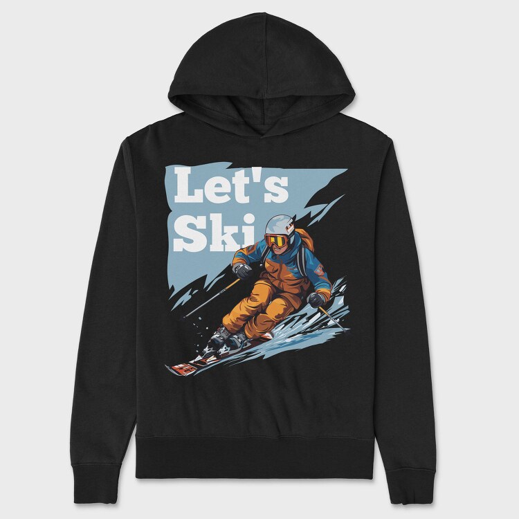 Let'S Ski Skier, Hanorac Oversize Barbati (Unisex)