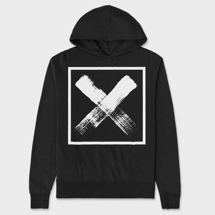 Letter X In Square Grunge, Hanorac Oversize Barbati (Unisex)