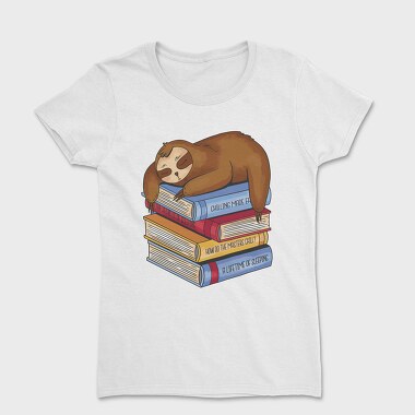 Librarian Sloth Sleeping Books, Tricou Femei