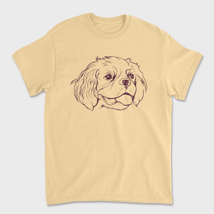 Line Stroke Cavalier Dog, Tricou Barbati (Unisex)