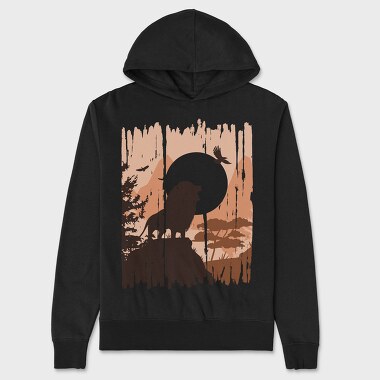 Lion Nature Landscape, Hanorac Oversize Barbati (Unisex)