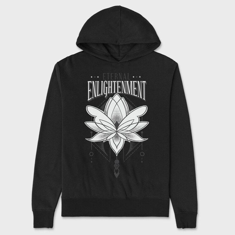 Lotus Flower Eternal Enlightenment Quote, Hanorac Oversize Barbati (Unisex)