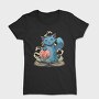 Magical Cat With Book Whimsical, Tricou Femei